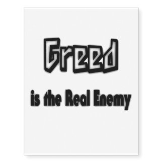 Greed Is the Real Enemy Temporary Tattoos