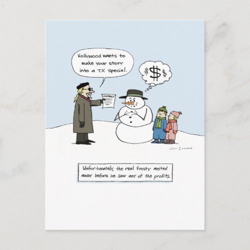 Greedy Frosty _ Funny Christmas Cartoon Xmas Holiday Postcard