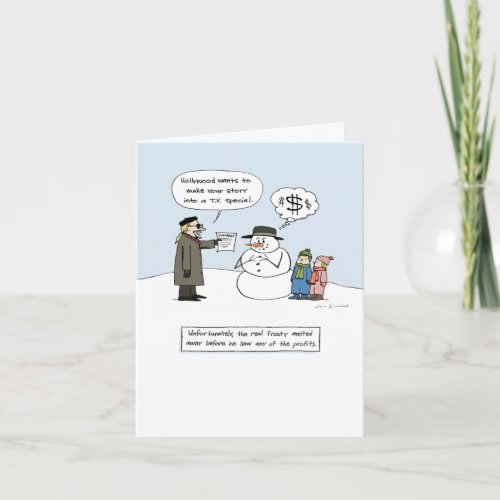 Greedy Frosty _ Humorous Christmas Funny Xmas Holiday Card