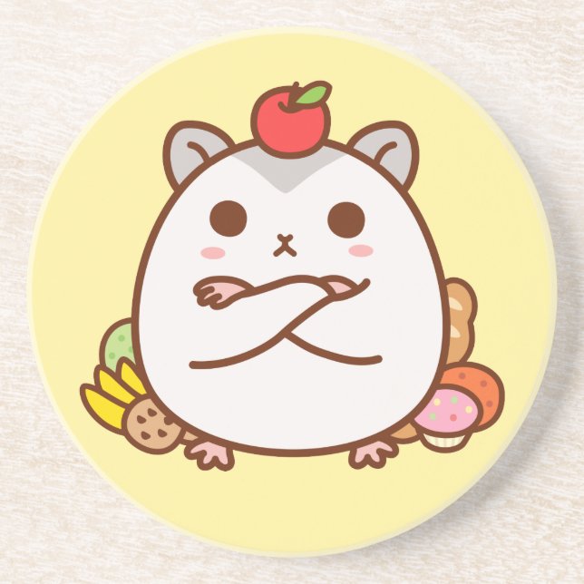 Greedy Hamster Drink Coaster (Front)