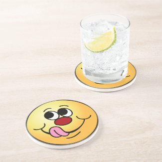 Greedy Smiley Face Grumpey Drink Coasters