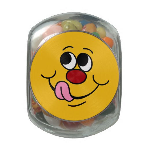 Greedy Smiley Face Grumpey Glass Jar | Zazzle