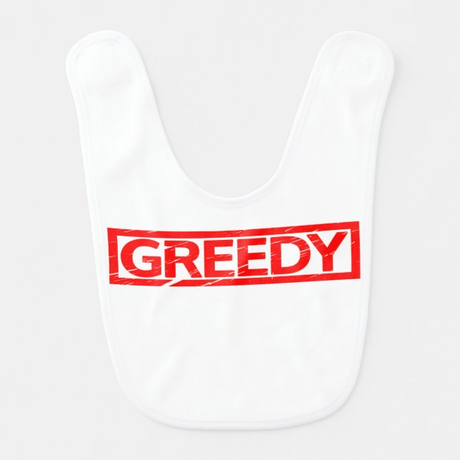 Greedy Stamp Baby Bib (Front)