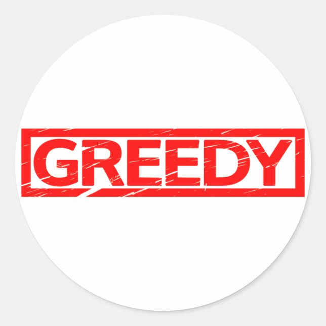 Greedy Stamp Classic Round Sticker (Front)