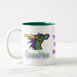 GreeHee The Big Hearted, Deep Thinking Dragon Two-Tone Coffee Mug