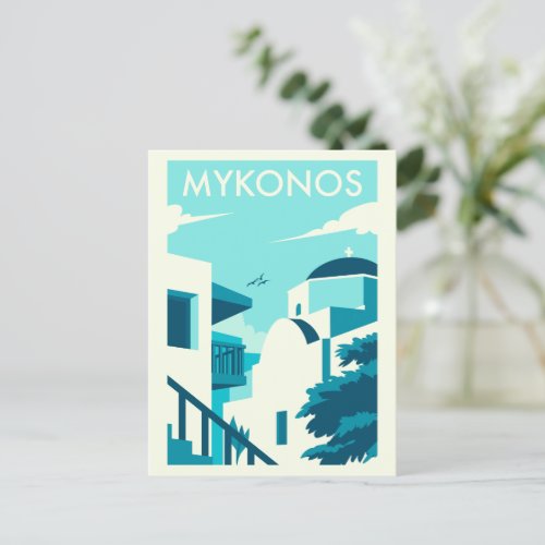 Greek Aegean Island of Mykonos Poster Postcard