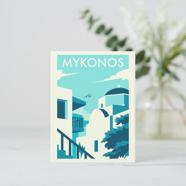 Greek Aegean Island of Mykonos Poster Postcard (Standing Front)