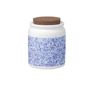 Greek alphabet candy jar