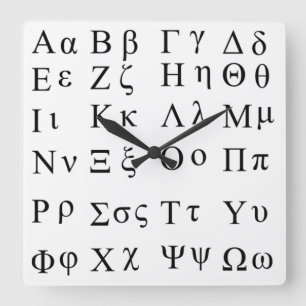 Greek alphabet clock