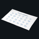 Greek Alphabet Cloth Placemat<br><div class="desc">Lower and upper case greek letters with their names. Vector object with custom colors for title,  letters and letter names. Custom background color.</div>