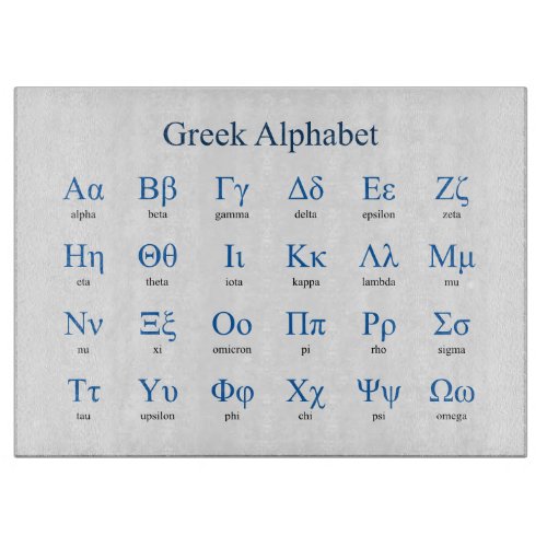 Greek Alphabet Cutting Board