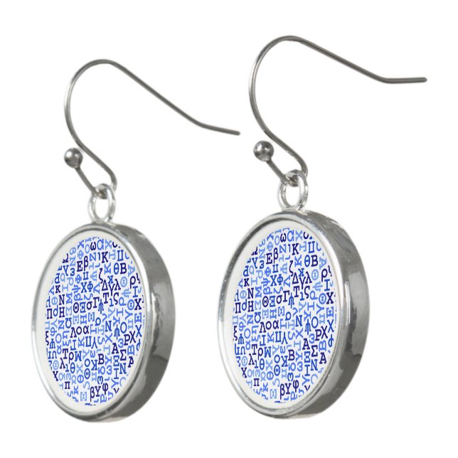 Greek alphabet earrings (Angled)
