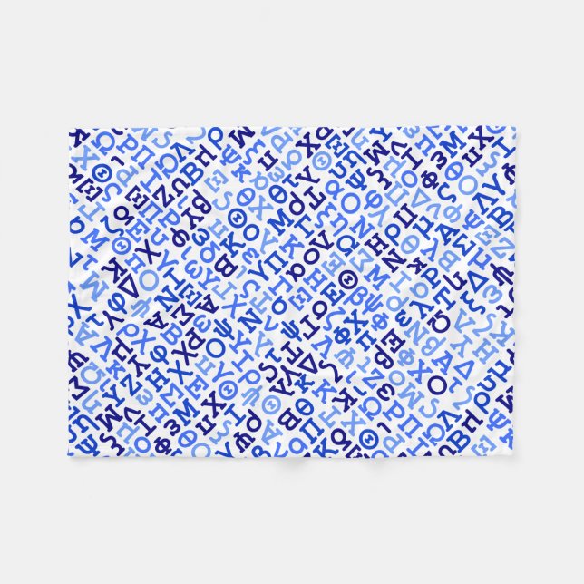 Greek alphabet fleece blanket (Front (Horizontal))