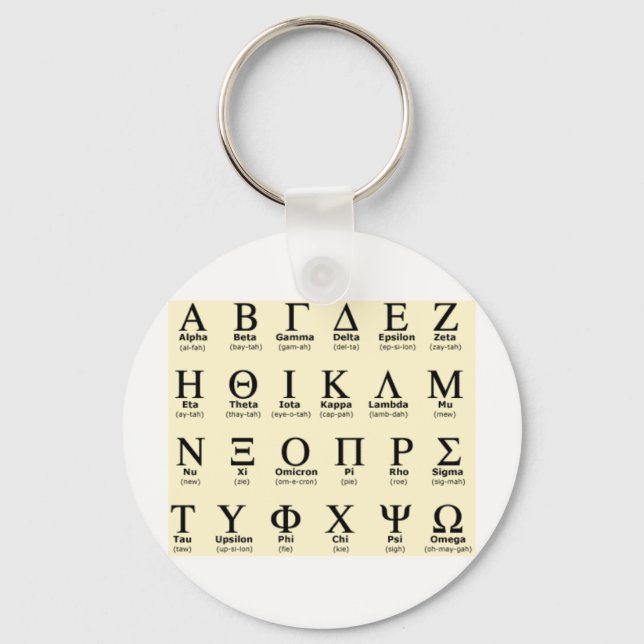 greek alphabet gifts keychain (Front)