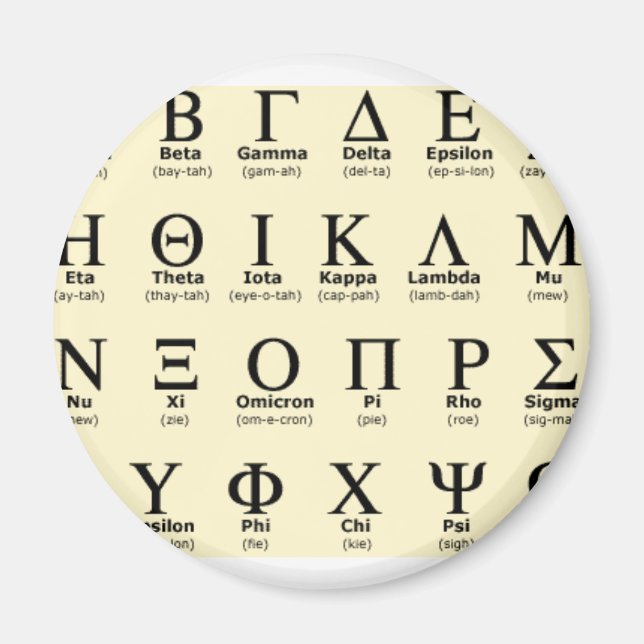 greek alphabet gifts magnet (Front)