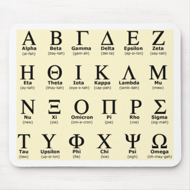 greek alphabet gifts mouse pad (Front)