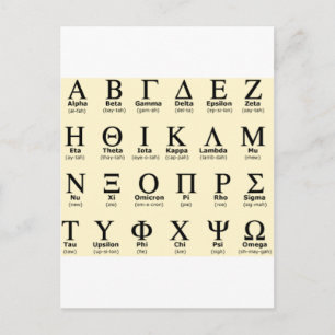 greek alphabet gifts postcard