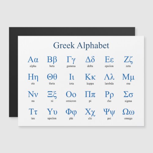 Greek Alphabet Horizontal