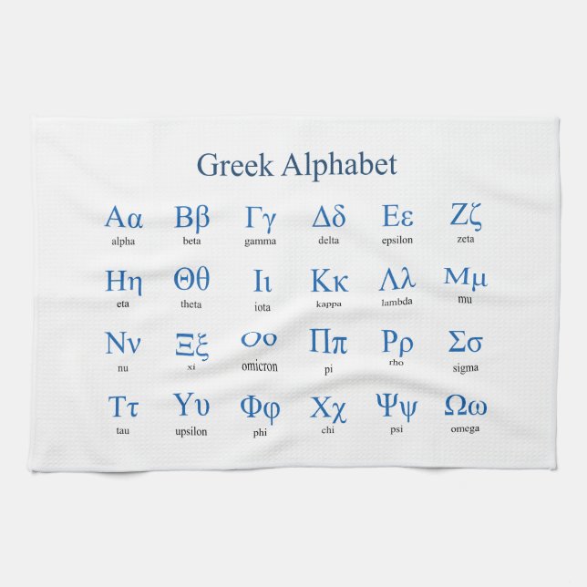 Greek Alphabet Kitchen Towel (Horizontal)