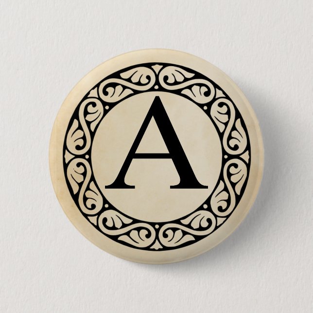 Greek Alphabet Letter Alpha Button (Front)