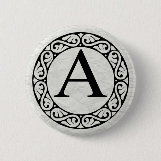 Greek Alphabet Letter Alpha Button (Front)