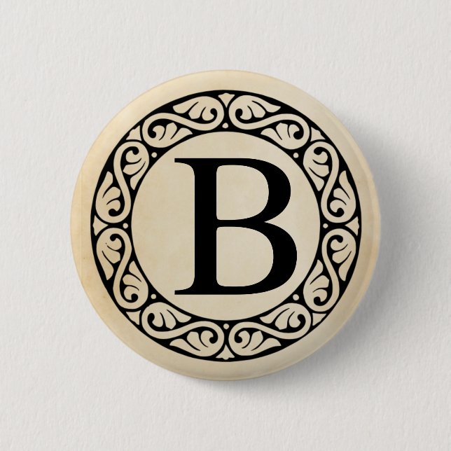 Greek Alphabet Letter Beta Pinback Button (Front)