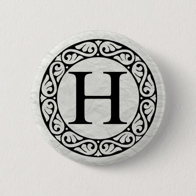 Greek Alphabet Letter Eta Button (Front)
