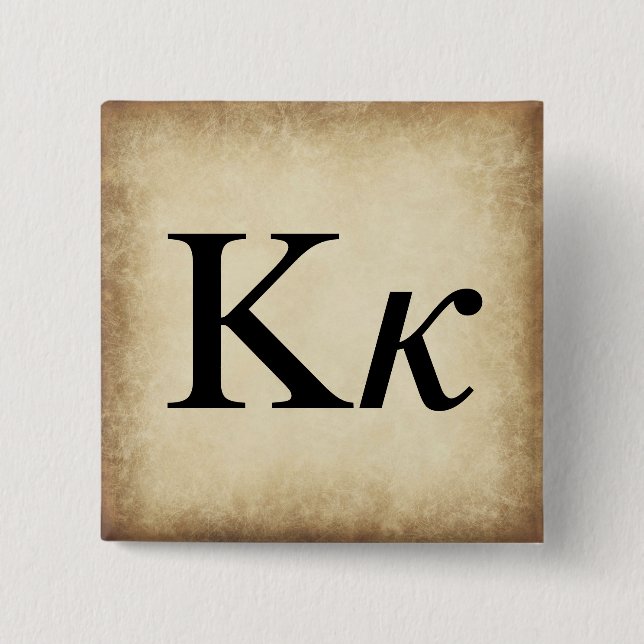 Greek Alphabet Letter Kappa Pinback Button (Front)