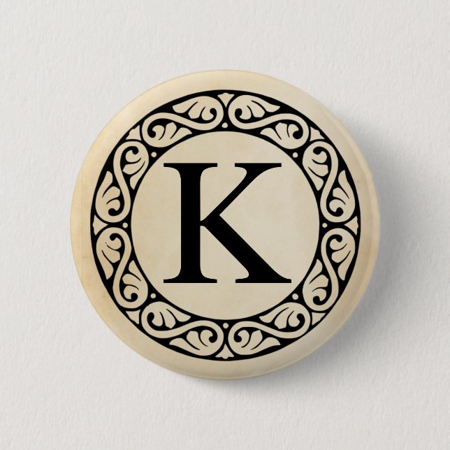 Greek Alphabet Letter Kappa Pinback Button (Front)