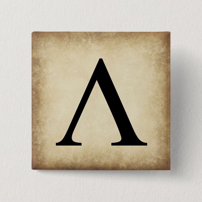 Greek Alphabet Letter Lambda Button (Front)