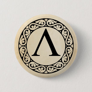 Greek Alphabet Letter Lambda Button