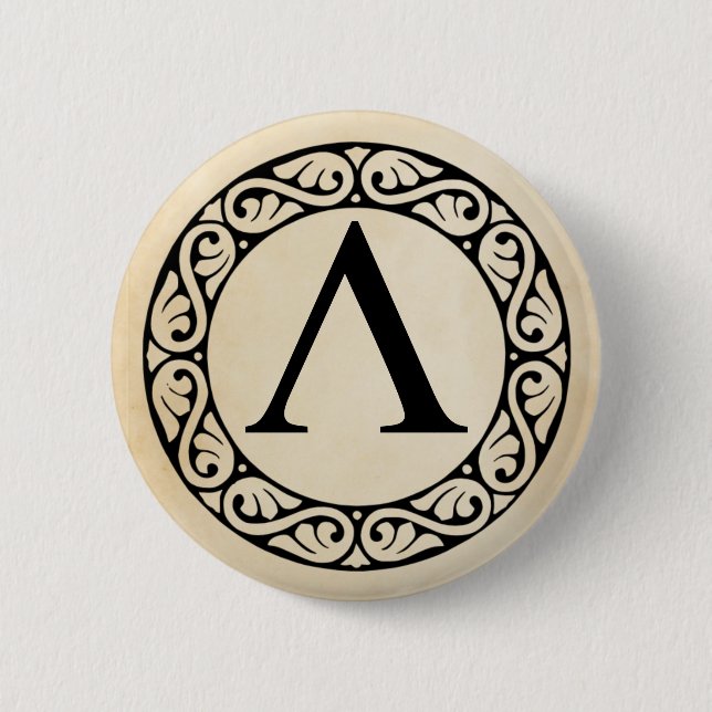 Greek Alphabet Letter Lambda Button (Front)