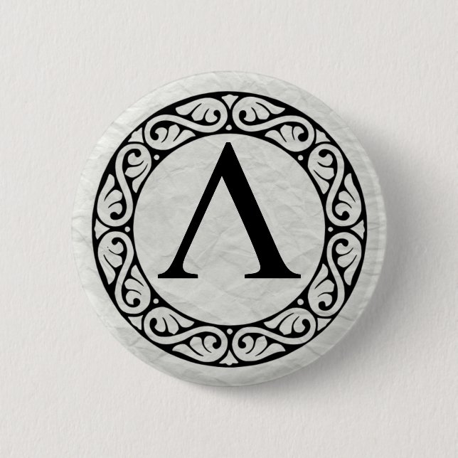 Greek Alphabet Letter Lambda Pinback Button (Front)
