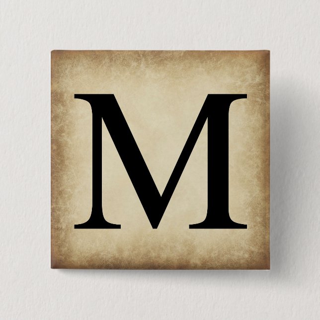 Greek Alphabet Letter Mu Button (Front)
