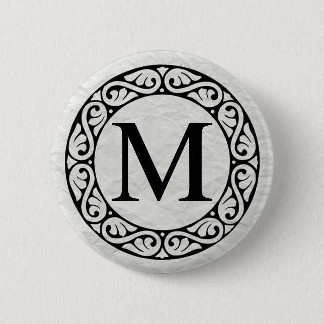 Greek Alphabet Letter Mu Pinback Button (Front)