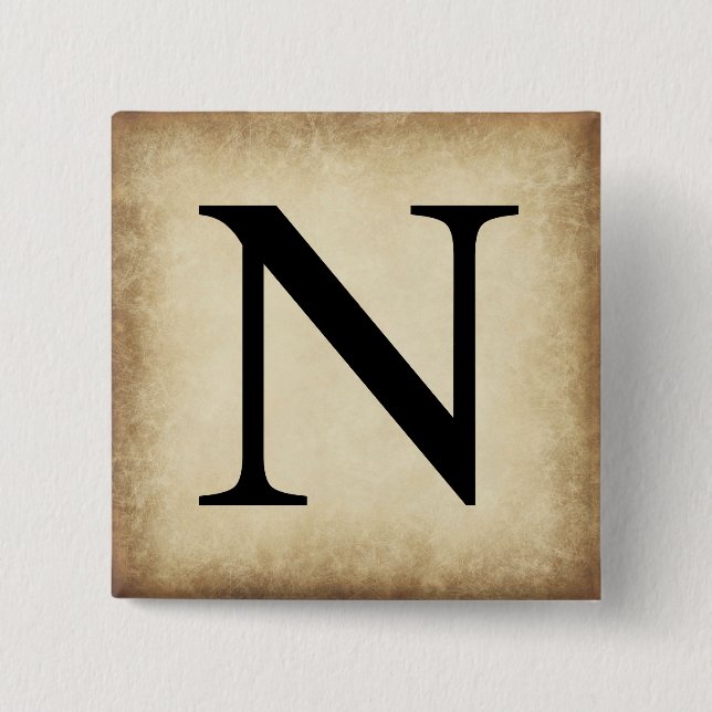 Greek Alphabet Letter Nu Button (Front)