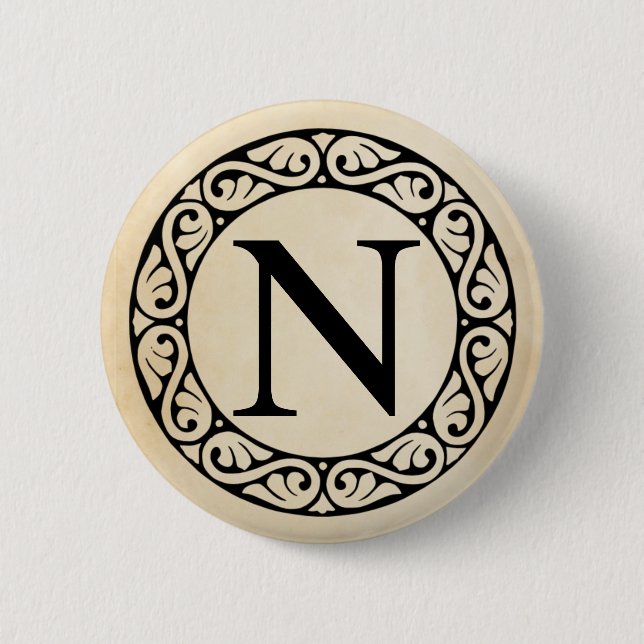 Greek Alphabet Letter Nu Pinback Button (Front)