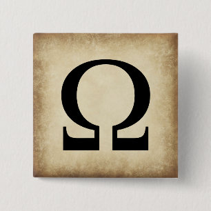 Greek Alphabet Letter Omega Button