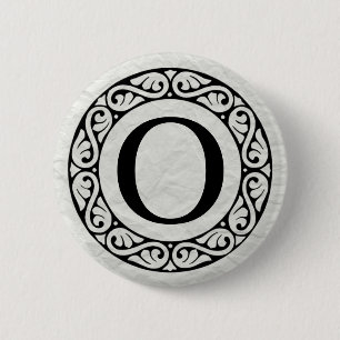 Greek Alphabet Letter Omicron Button