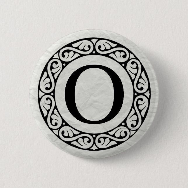 Greek Alphabet Letter Omicron Button (Front)