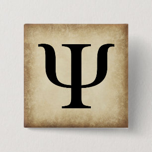 Greek Alphabet Letter Psi Button