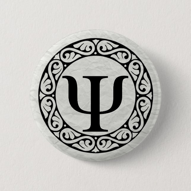 Greek Alphabet Letter Psi Pinback Button (Front)