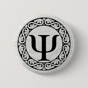 Greek Alphabet Letter Psi Pinback Button