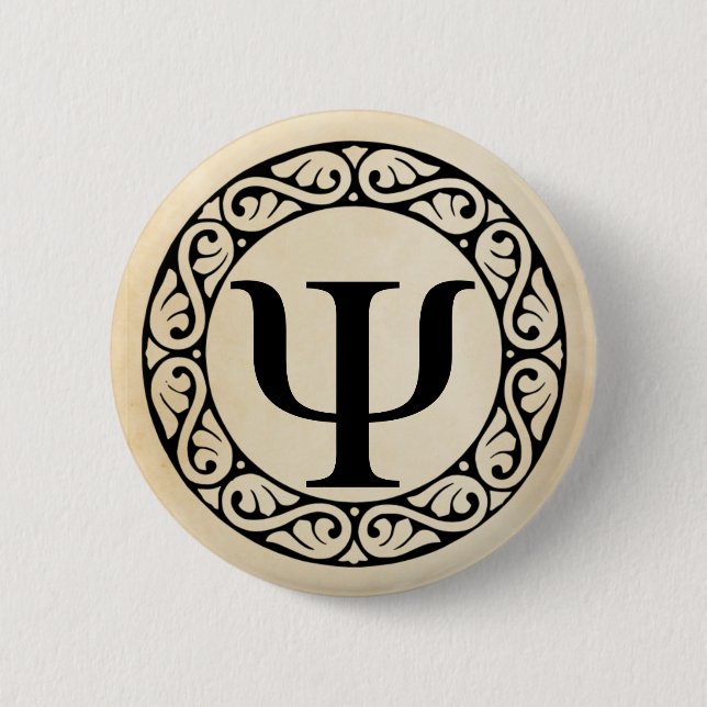 Greek Alphabet Letter Psi Pinback Button (Front)