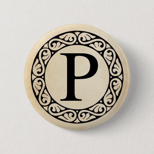 Greek Alphabet Letter Rho Button (Front)