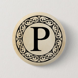 Greek Alphabet Letter Rho Button