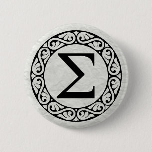 Greek Alphabet Letter Sigma Pinback Button