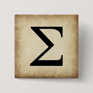 Greek Alphabet Letter Sigma Pinback Button