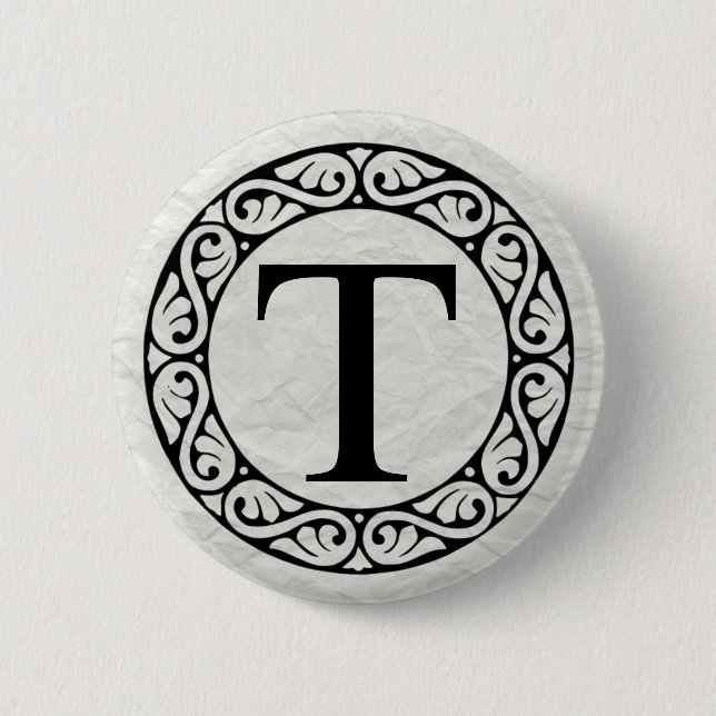 Greek Alphabet Letter Tau Button (Front)