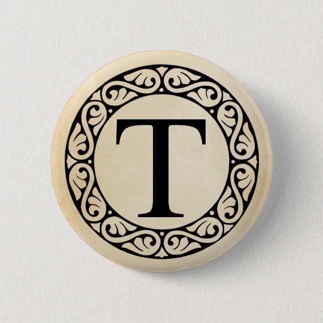 Greek Alphabet Letter Tau Pinback Button (Front)